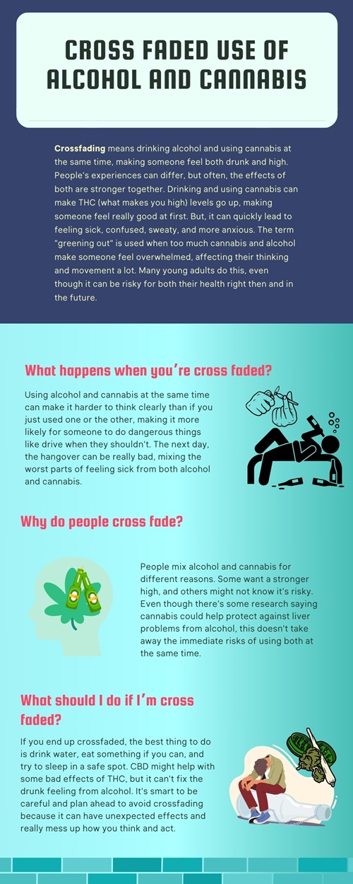 Cross faded use of alcohol and cannabis info graphic